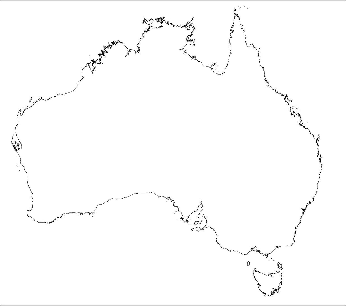 豪州の白地図