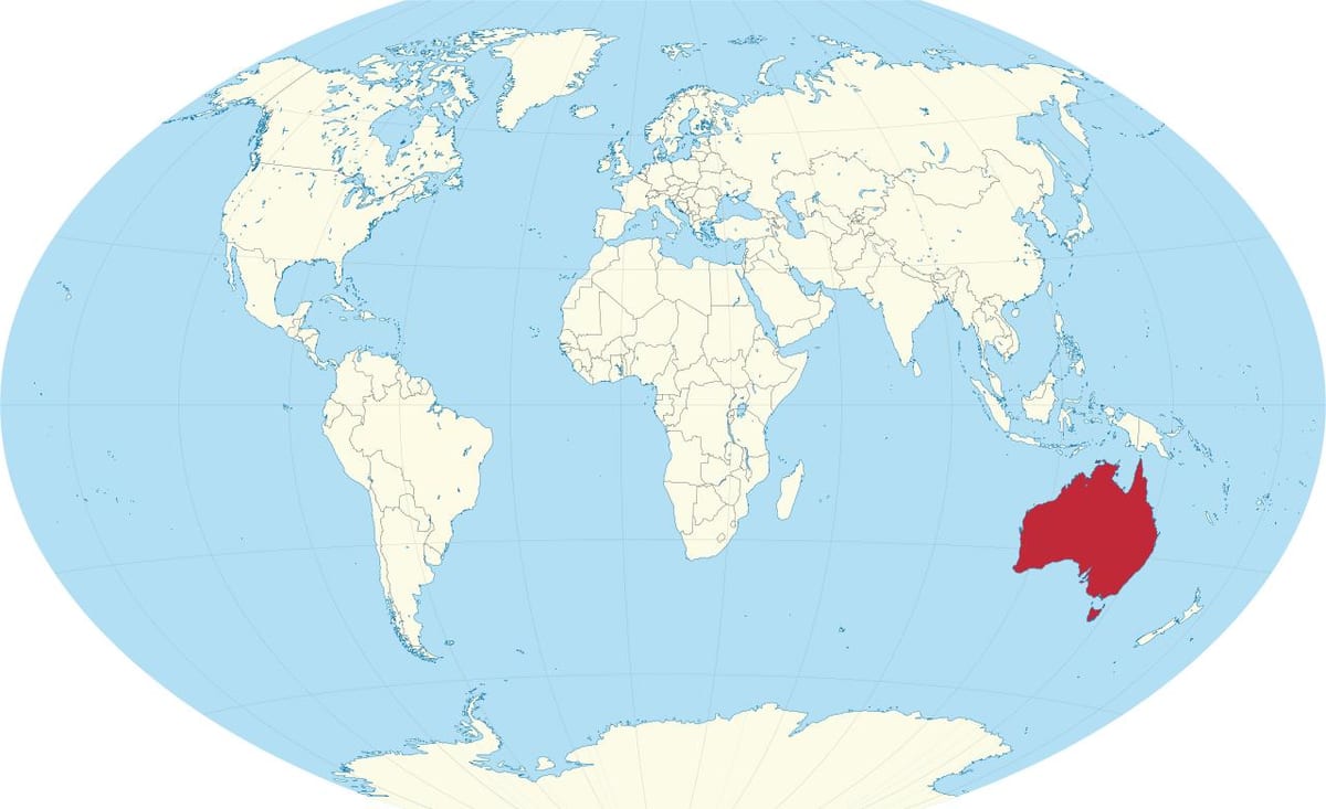 オーストラリアの世界地図