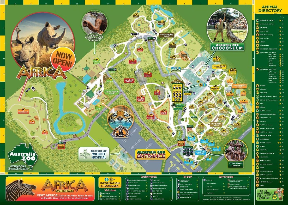 地図オーストラリア動物園