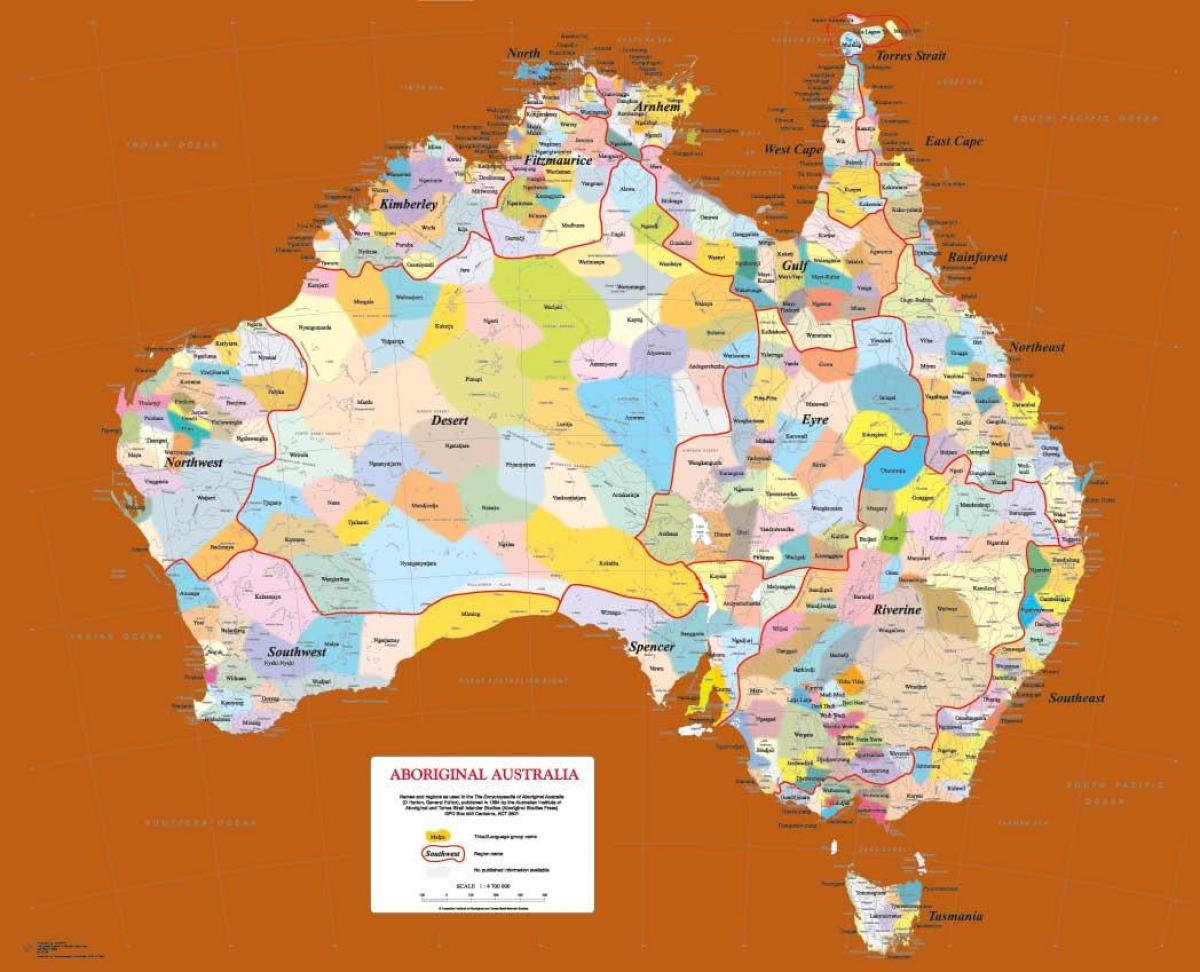 アボリジニの地図オーストラリア
