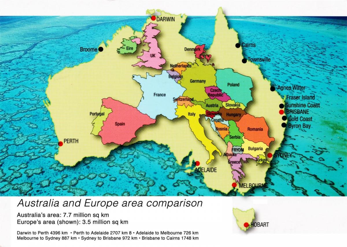ヨーロッパの地図オーストラリア