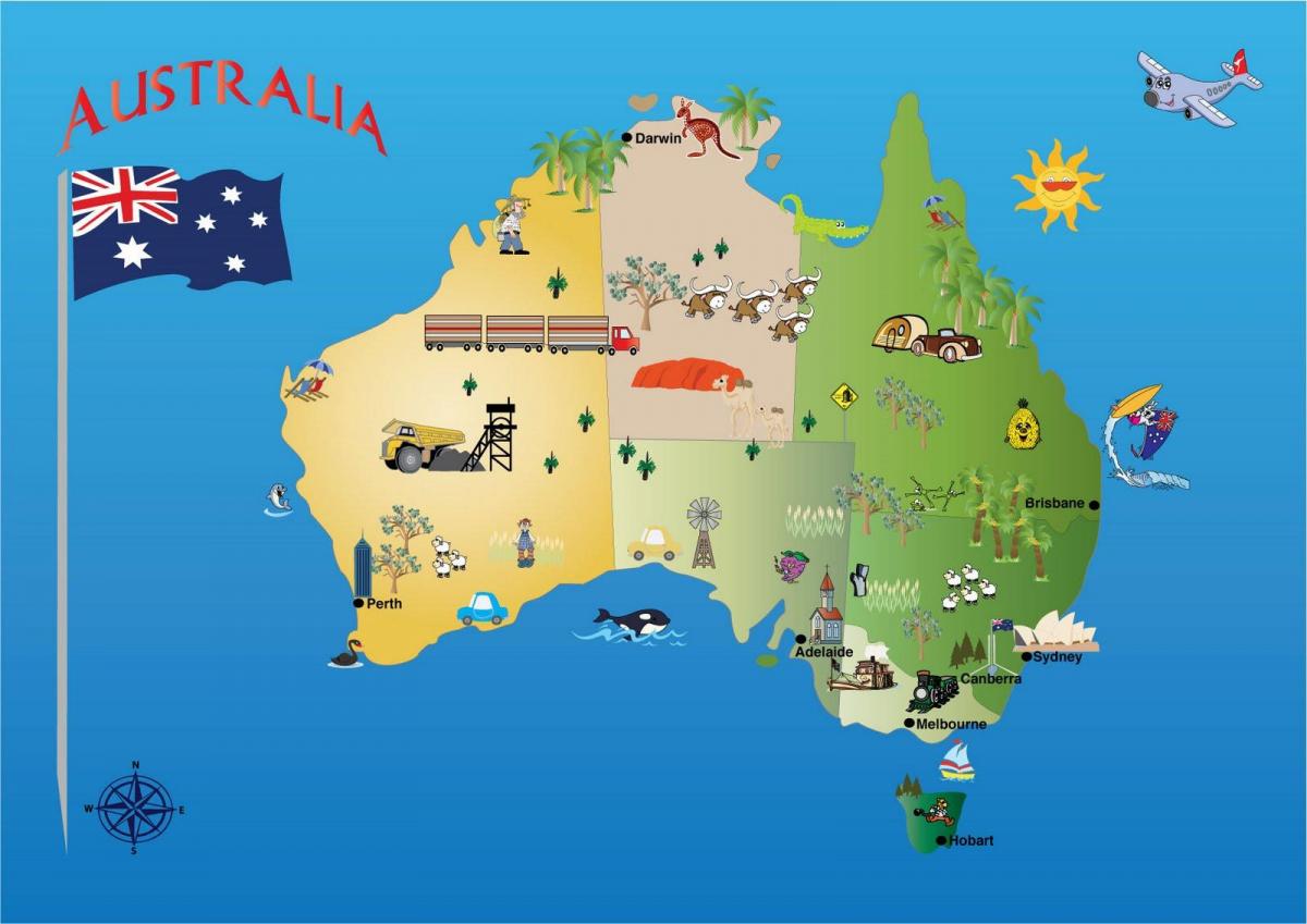 オーストラリアの地図の観光名所