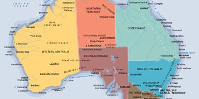 標識した地図オーストラリア