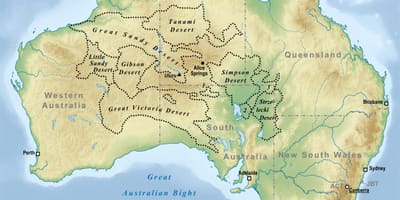砂漠のオーストラリアの地図