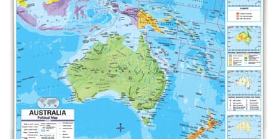 豪州及びその近隣周辺国での地図