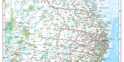 地図の東海岸にオーストラリア