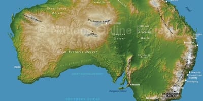 標高地図オーストラリア